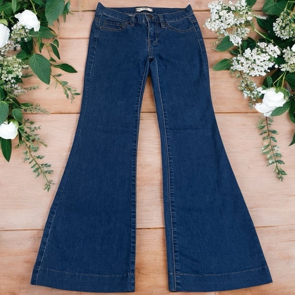 Free People Denim - Free People Flare Stretch Jeans Retro‎ Country Cowgirl Rodeo Size 24